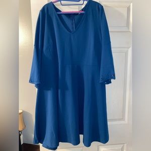 Lane Bryant Blue Fit and Flare Dress 18/20